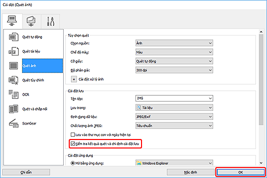 hình: Hộp thoại Cài đặt